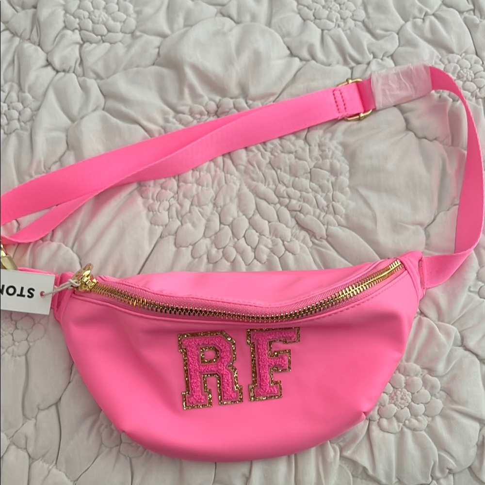 Stoney Clover Lane Pink Bag with Gold Accents